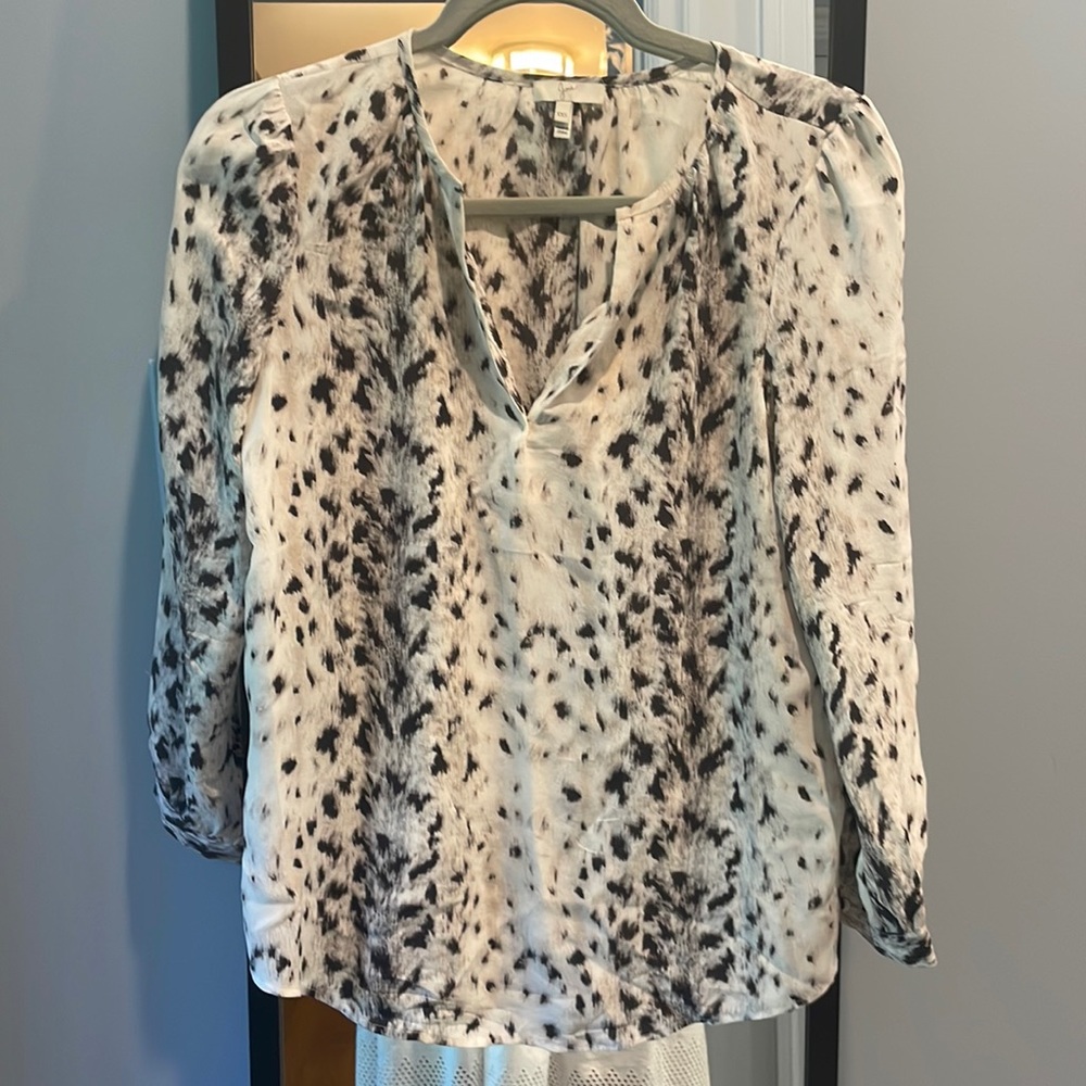 Joie silk animal print blouse